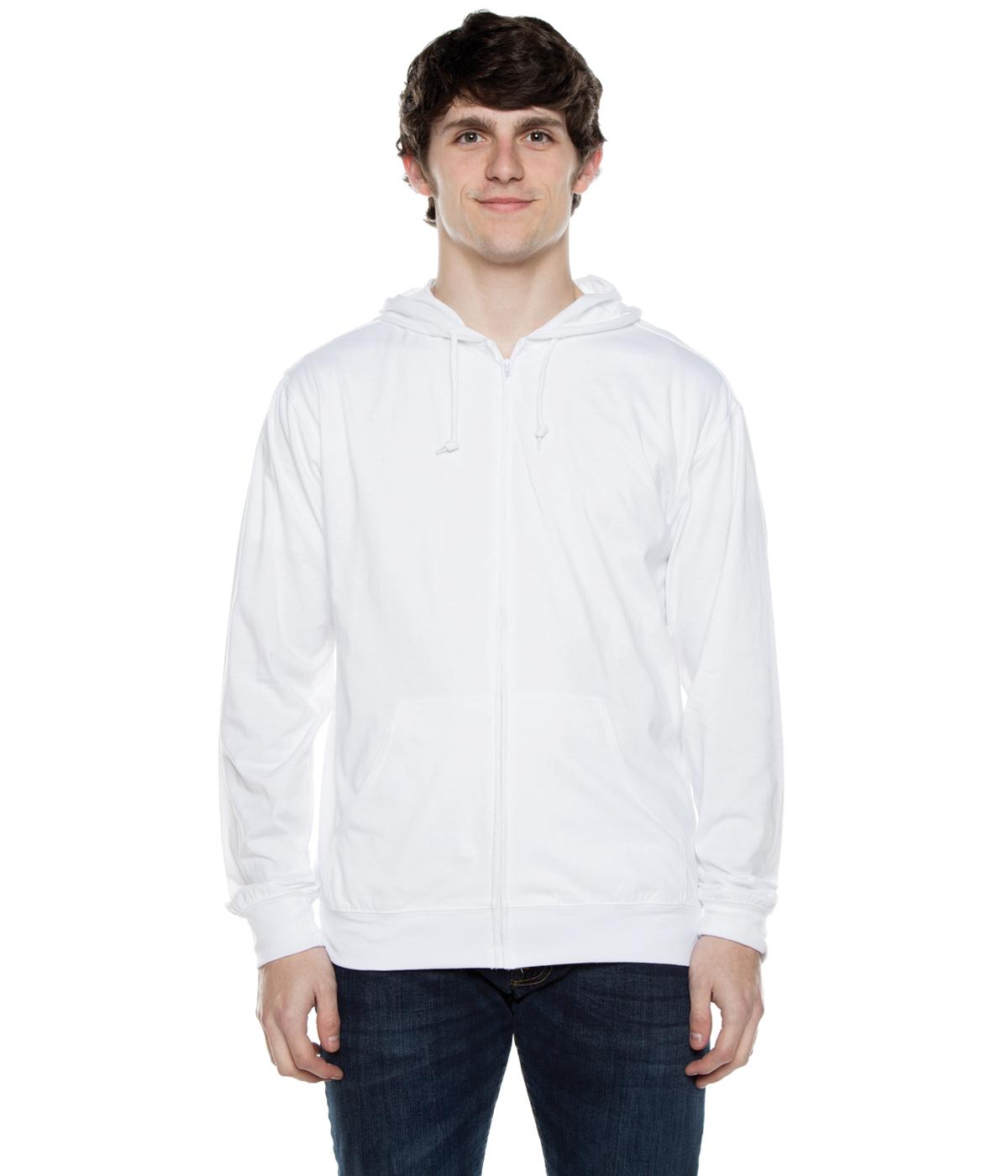 Men's Zip Beach Jersey Hoodie White – COTTONHOOD