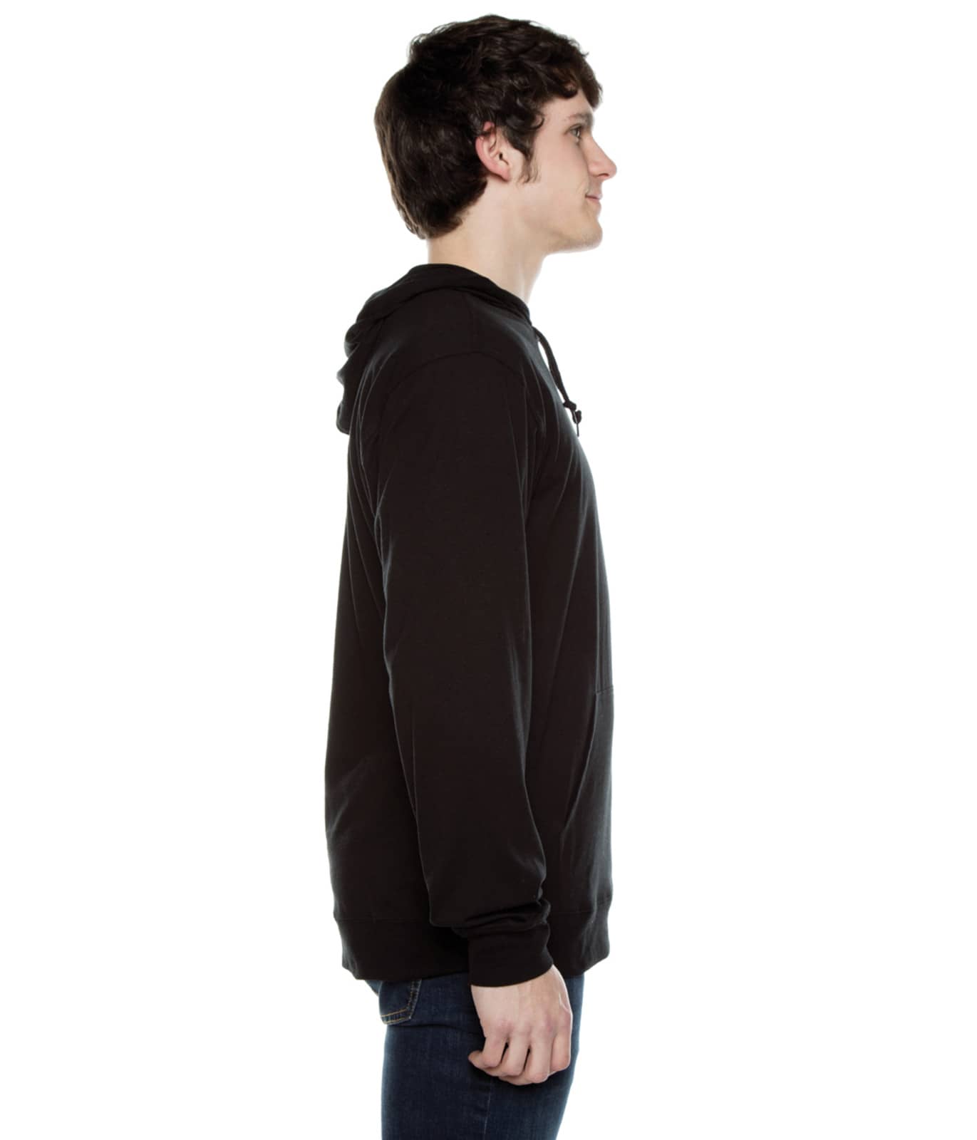 Men's Zip Beach Jersey Hoodie Black