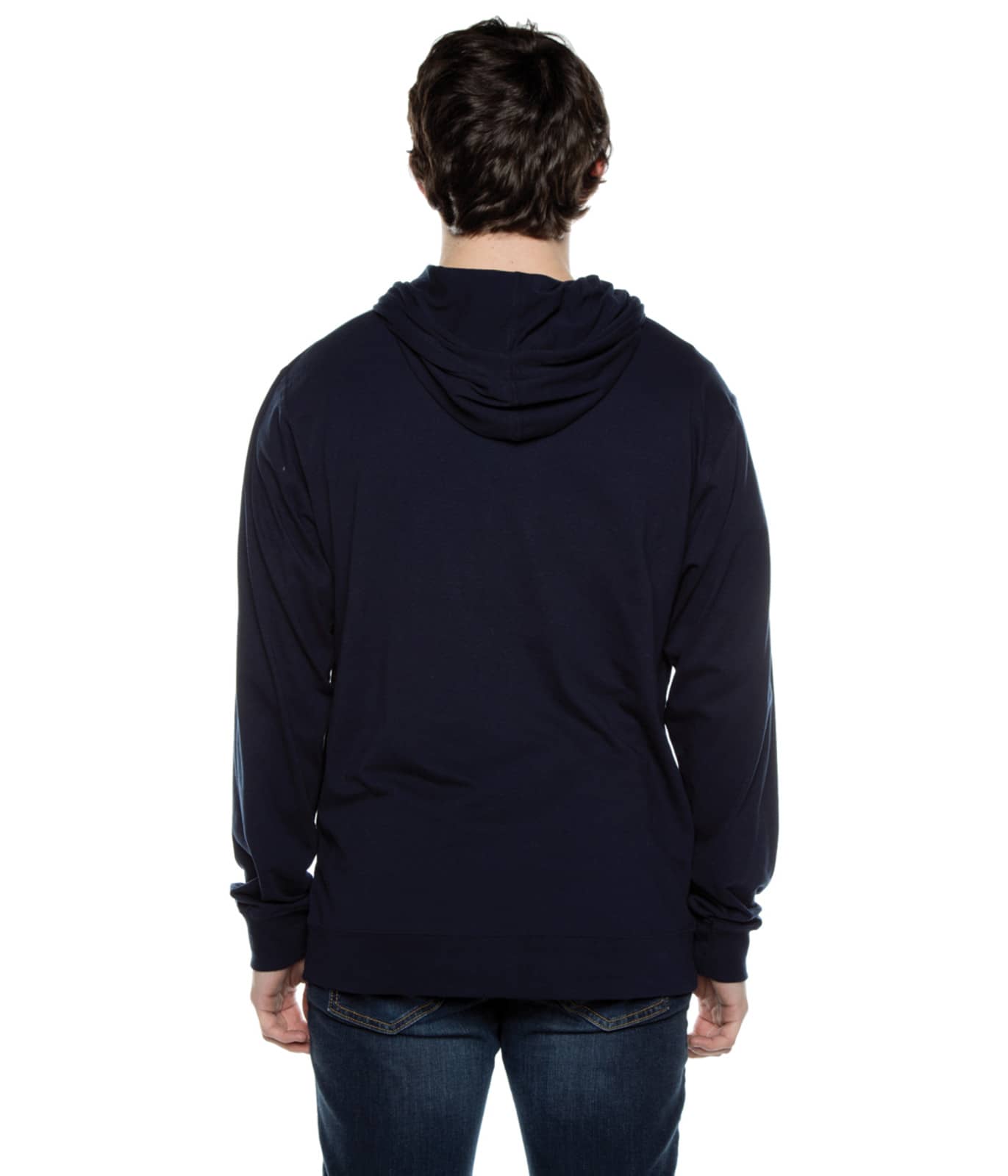 Men's Zip Beach Jersey Hoodie Deep Navy