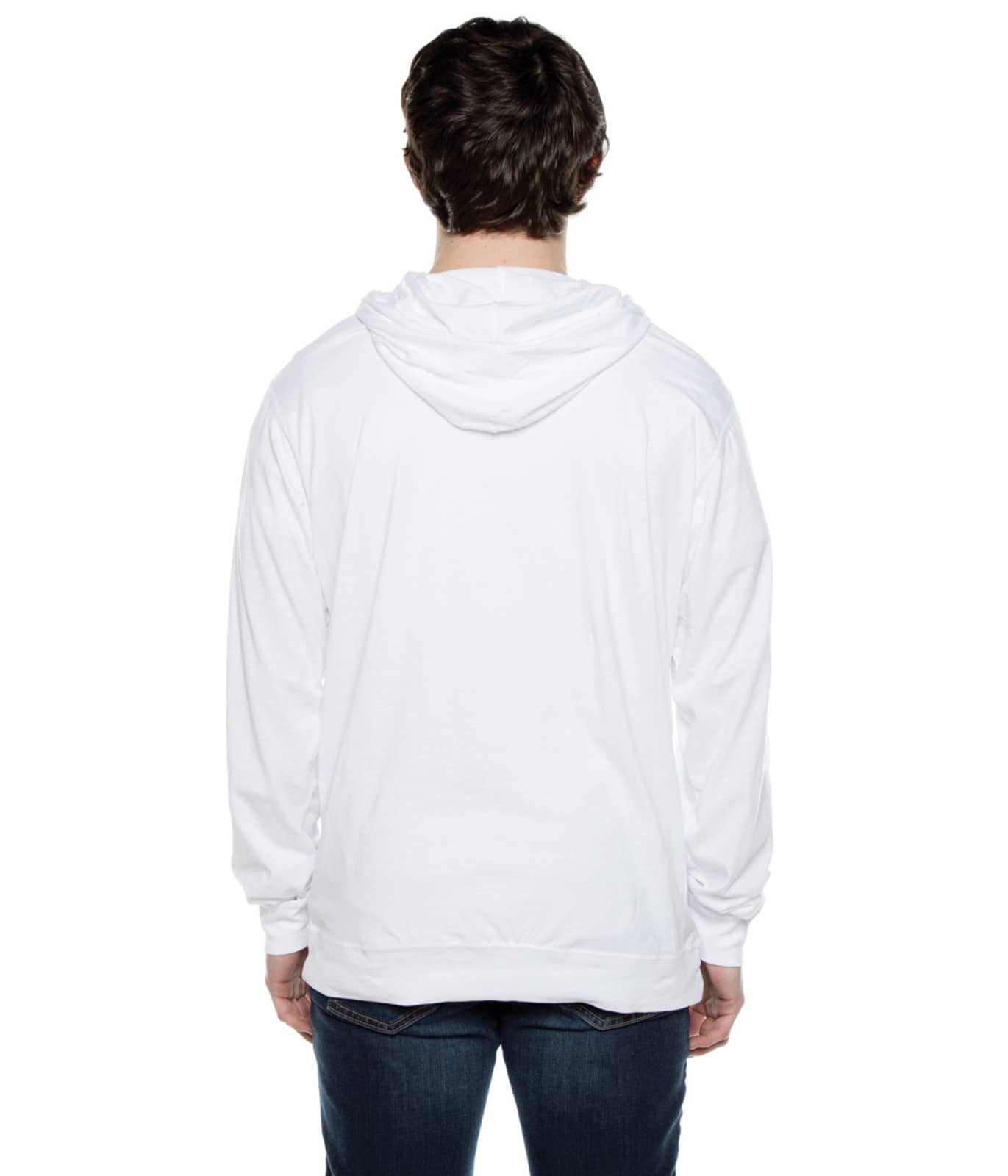 Men's Zip Beach Jersey Hoodie White
