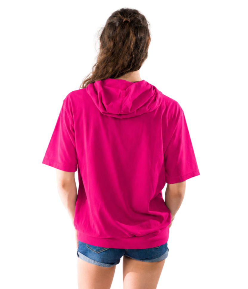 Women's S/S Beach Jersey Hoodie Fuchsia
