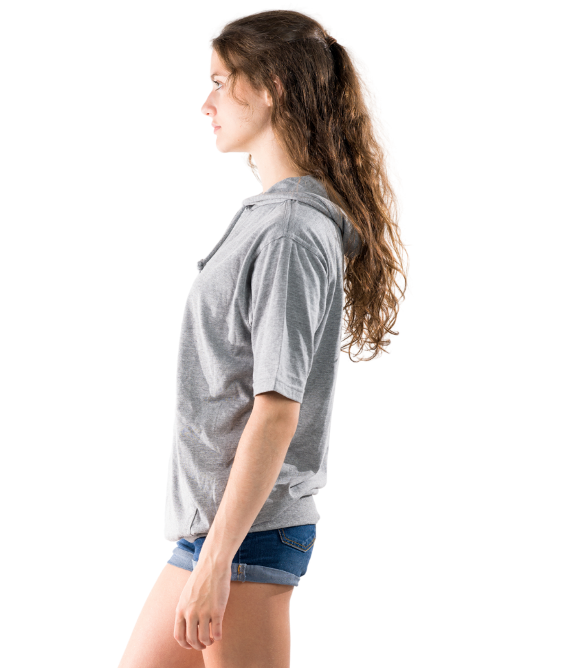 Women's S/S Beach Jersey Hoodie Heather Grey