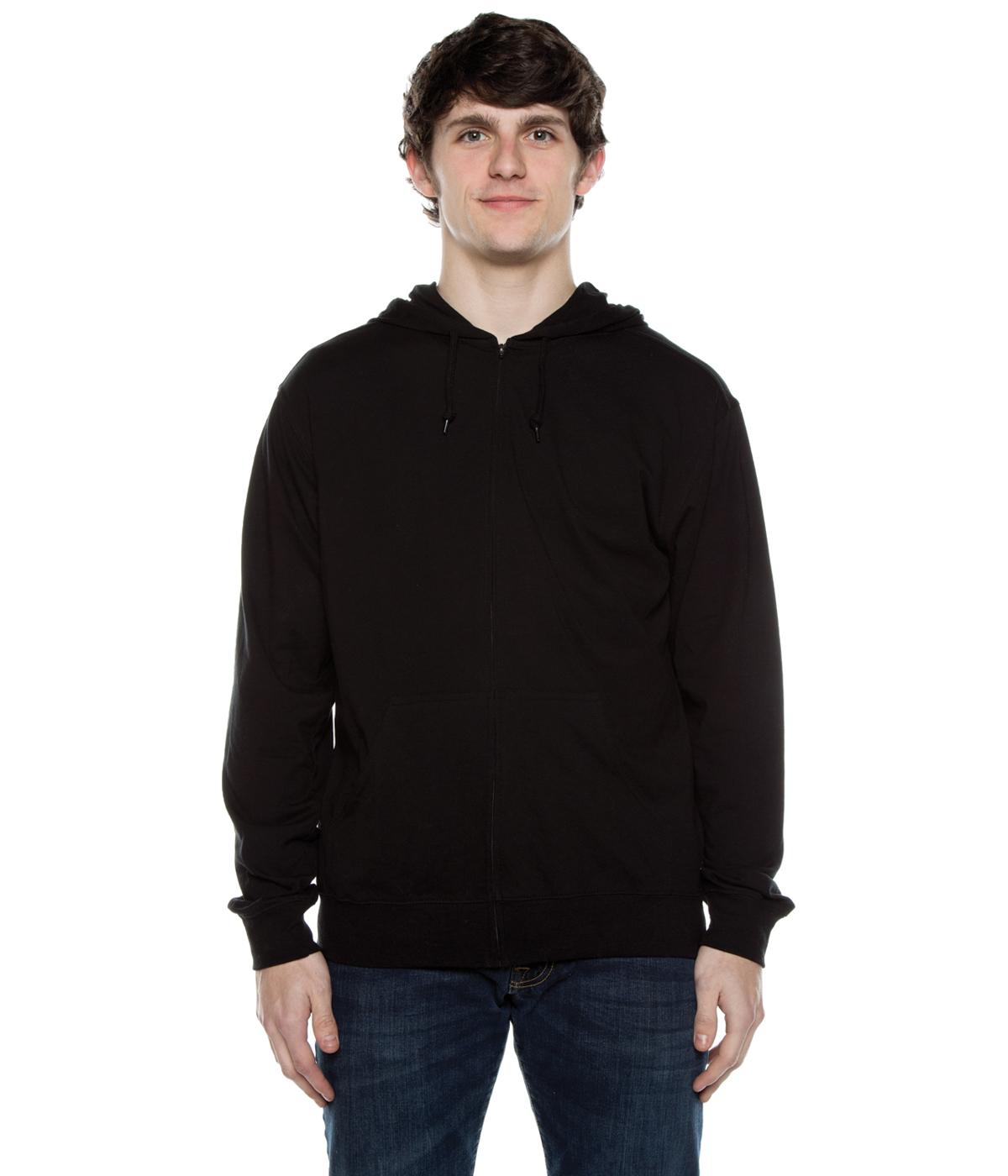 Men's Zip Beach Jersey Hoodie Black