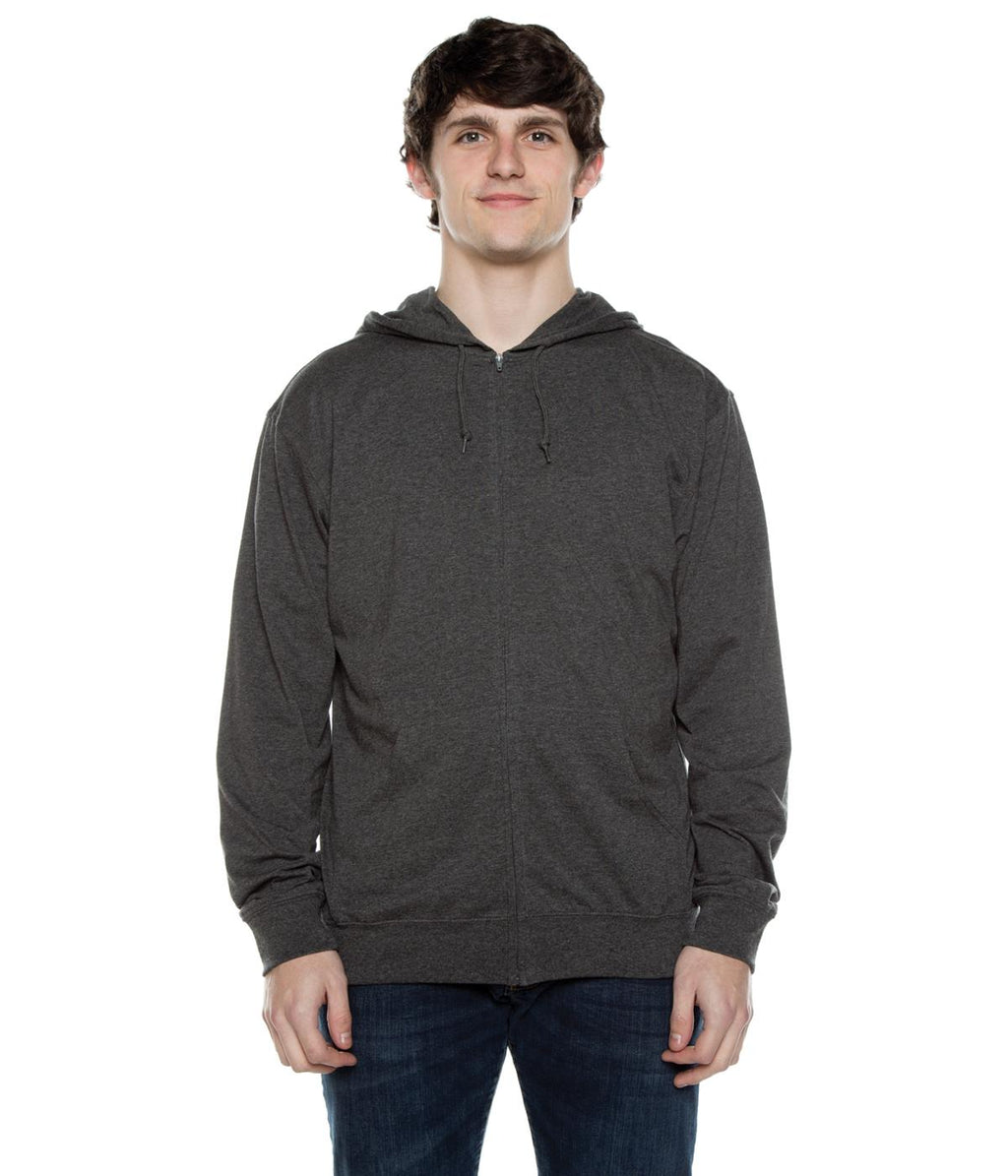 Men's Zip Beach Jersey Hoodie Charcoal Heather