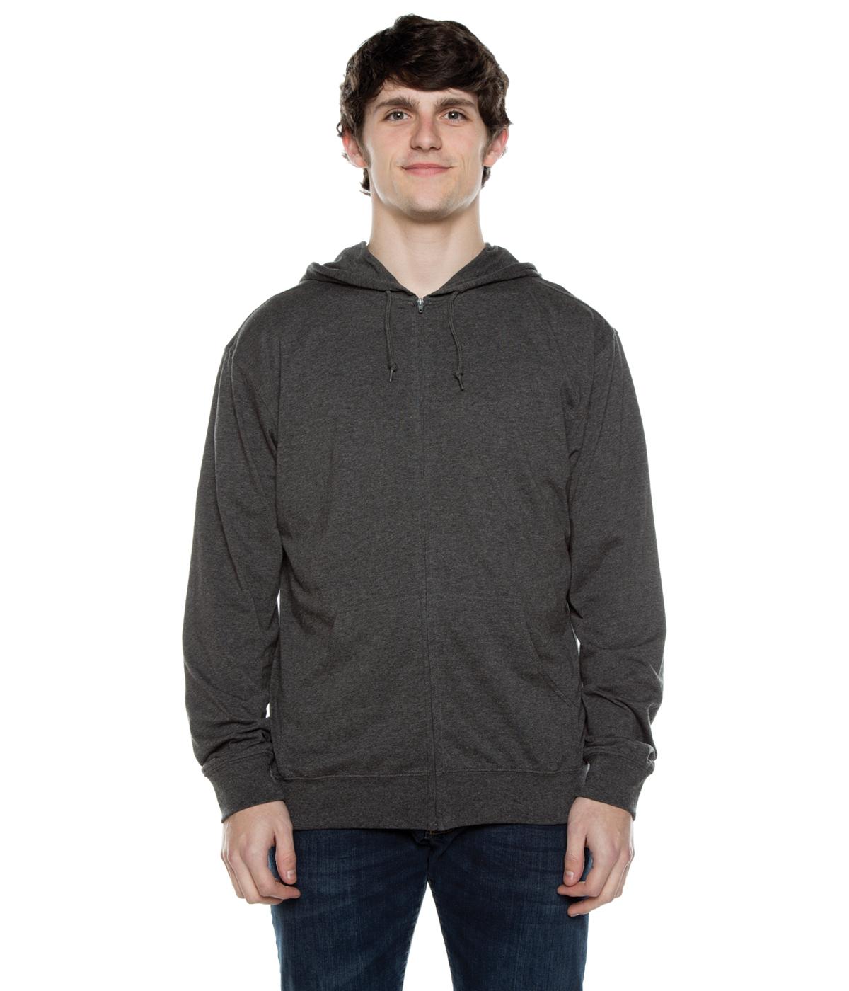 Men's Zip Beach Jersey Hoodie Charcoal Heather