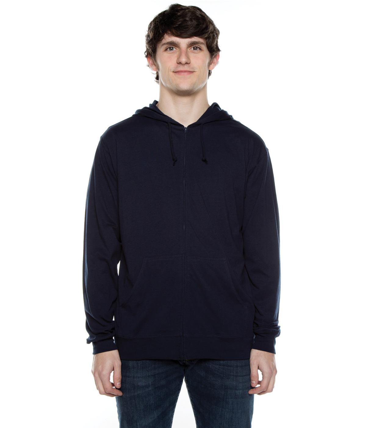 Men's Zip Beach Jersey Hoodie Deep Navy