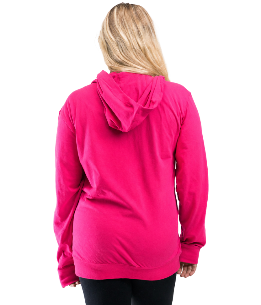 Men's Zip Beach Jersey Hoodie Fuchsia