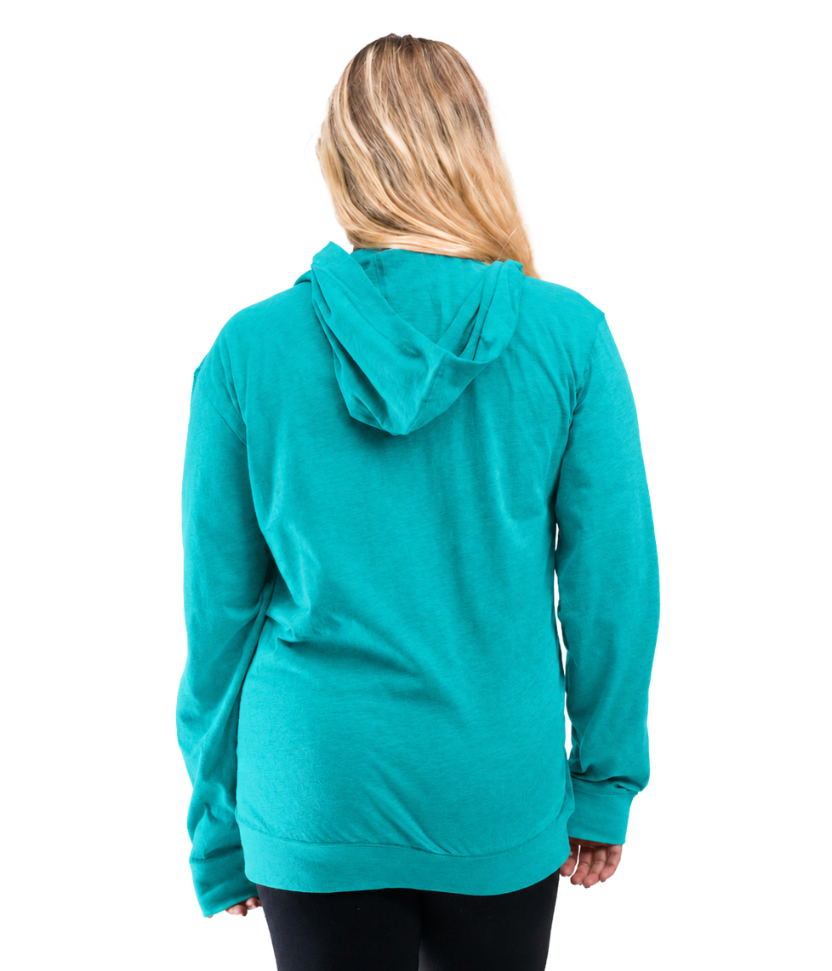 Women's Zip Beach Jersey Hoodie Teal