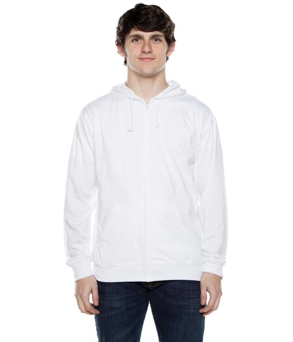 Men's Zip Beach Jersey Hoodie White