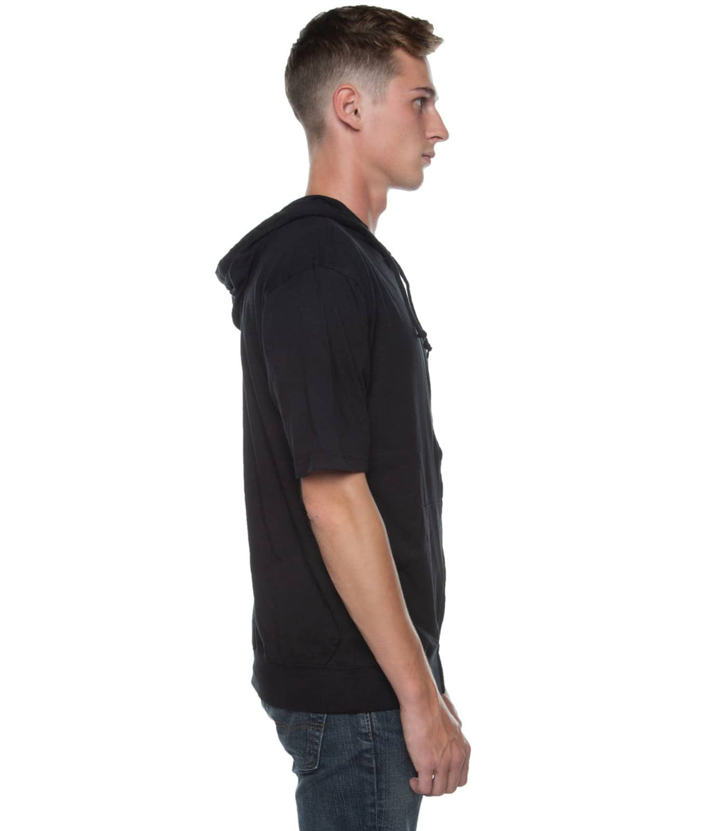 Men's S/S Zip Beach Jersey Hoodie Black