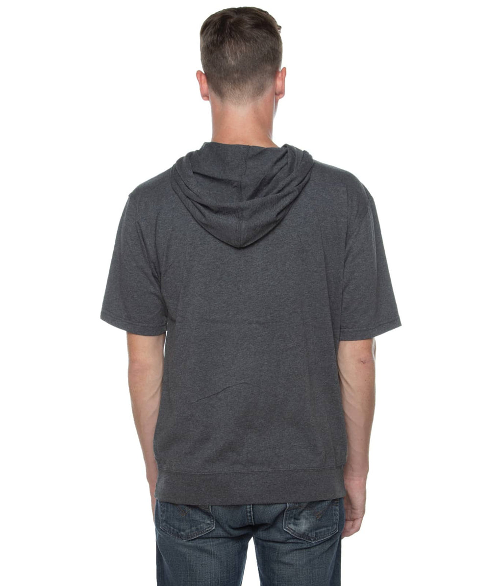 Men's S/S Zip Beach Jersey Hoodie Charcoal Heather