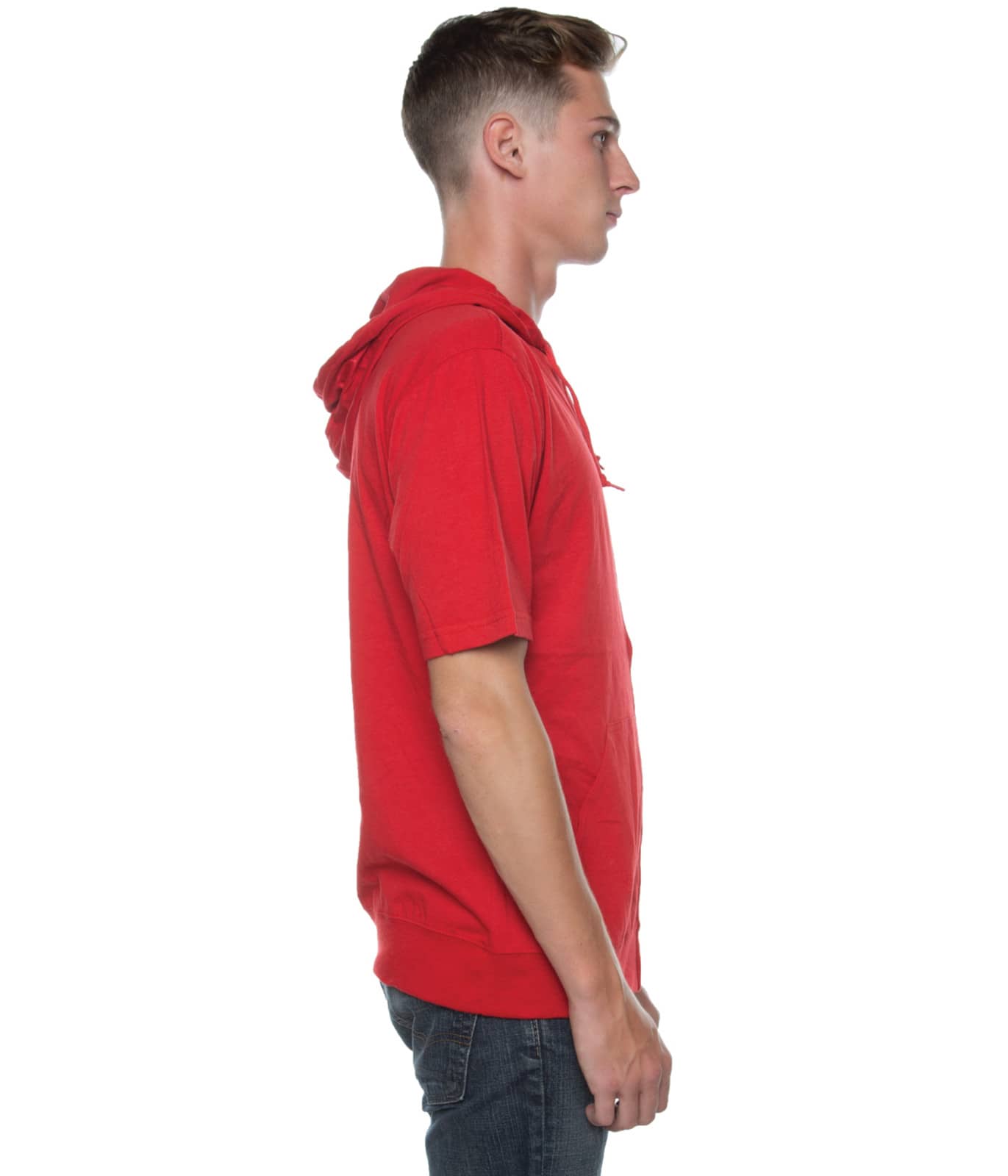 Men's S/S Zip Beach Jersey Hoodie Scarlet