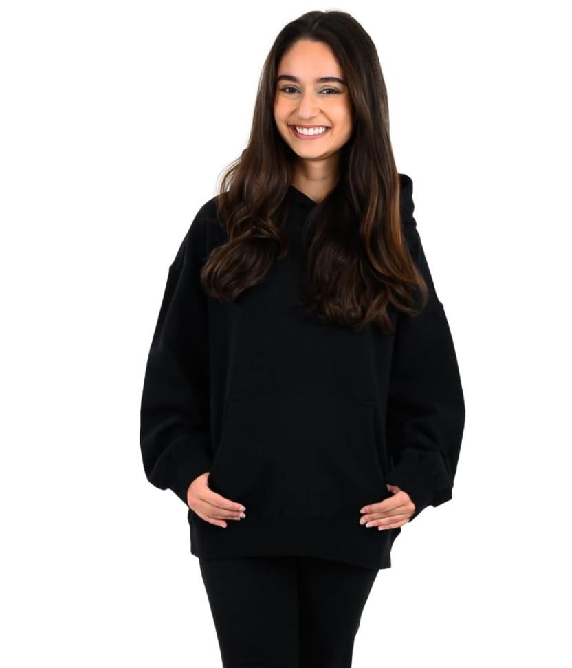 Cottonhood Soft Oversized Hoodie for Women - Casual Long Sleeve Sweatshirt, Women's Hoodie Pullover Sweatshirt - Black