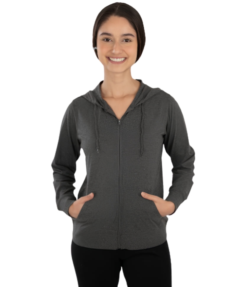 Women's Zip Up Hoodie - Lightweight Athletic Jacket for Women, Full Zip Soft Jersey-Knit Workout Jacket Sweatshirt