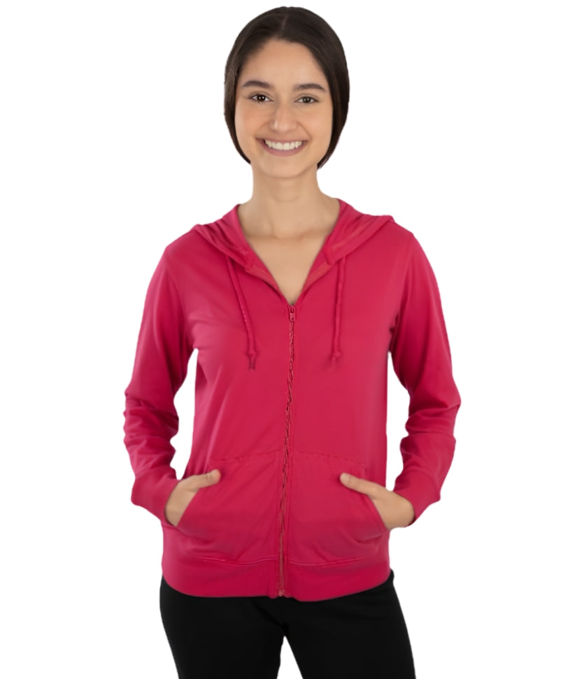 Women's Zip Up Hoodie - Lightweight Athletic Jacket for Women, Full Zip Soft Jersey-Knit Workout Jacket Sweatshirt