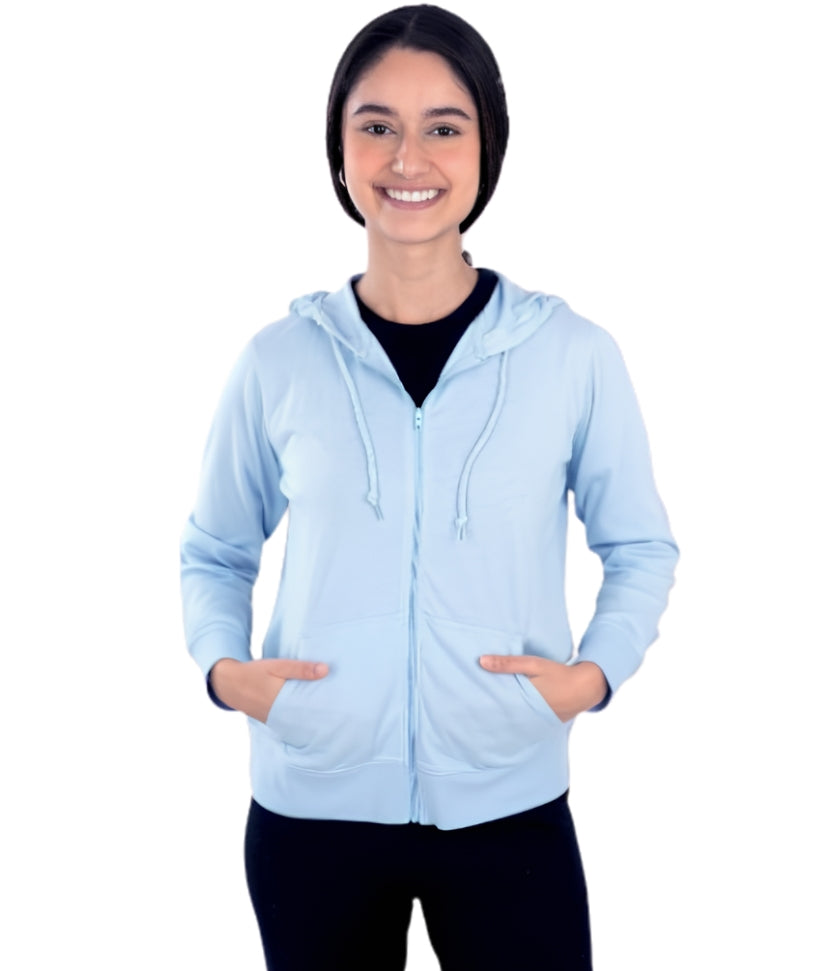 Women's Zip Up Hoodie - Lightweight Athletic Jacket for Women, Full Zip Soft Jersey-Knit Workout Jacket Sweatshirt