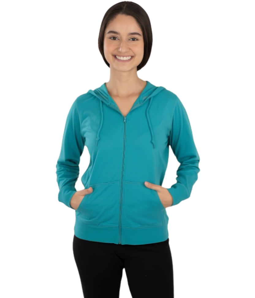 Women's Zip Up Hoodie - Lightweight Athletic Jacket for Women, Full Zip Soft Jersey-Knit Workout Jacket Sweatshirt