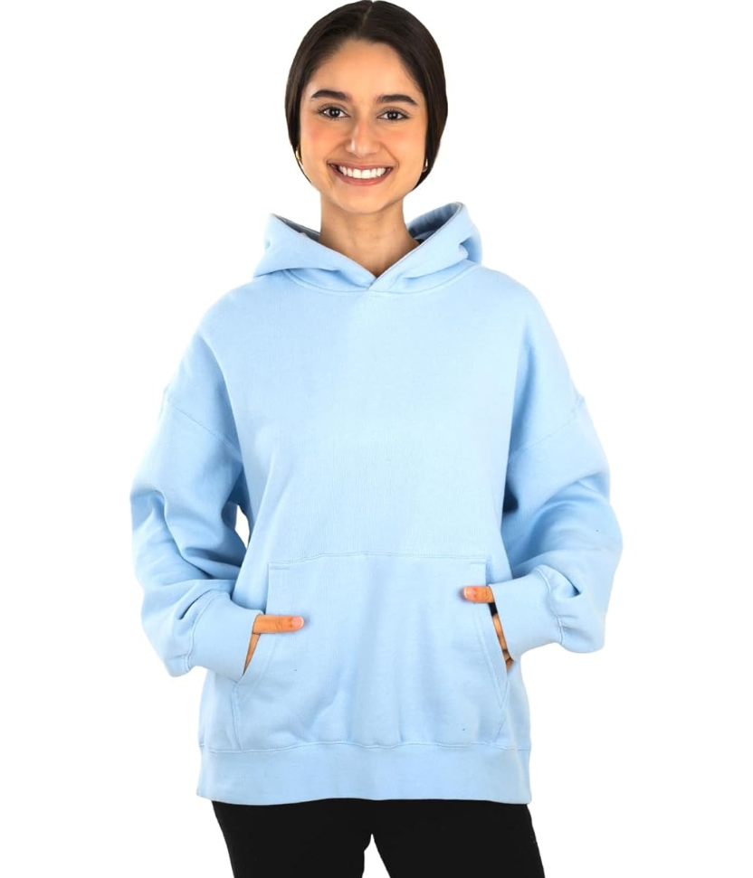 Cottonhood Soft Oversized Hoodie for Women - Casual Long Sleeve Sweatshirt, Women's Hoodie Pullover Sweatshirt - Light Blue