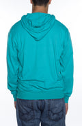 Men's Zip Beach Jersey Hoodie Teal - COTTONHOOD