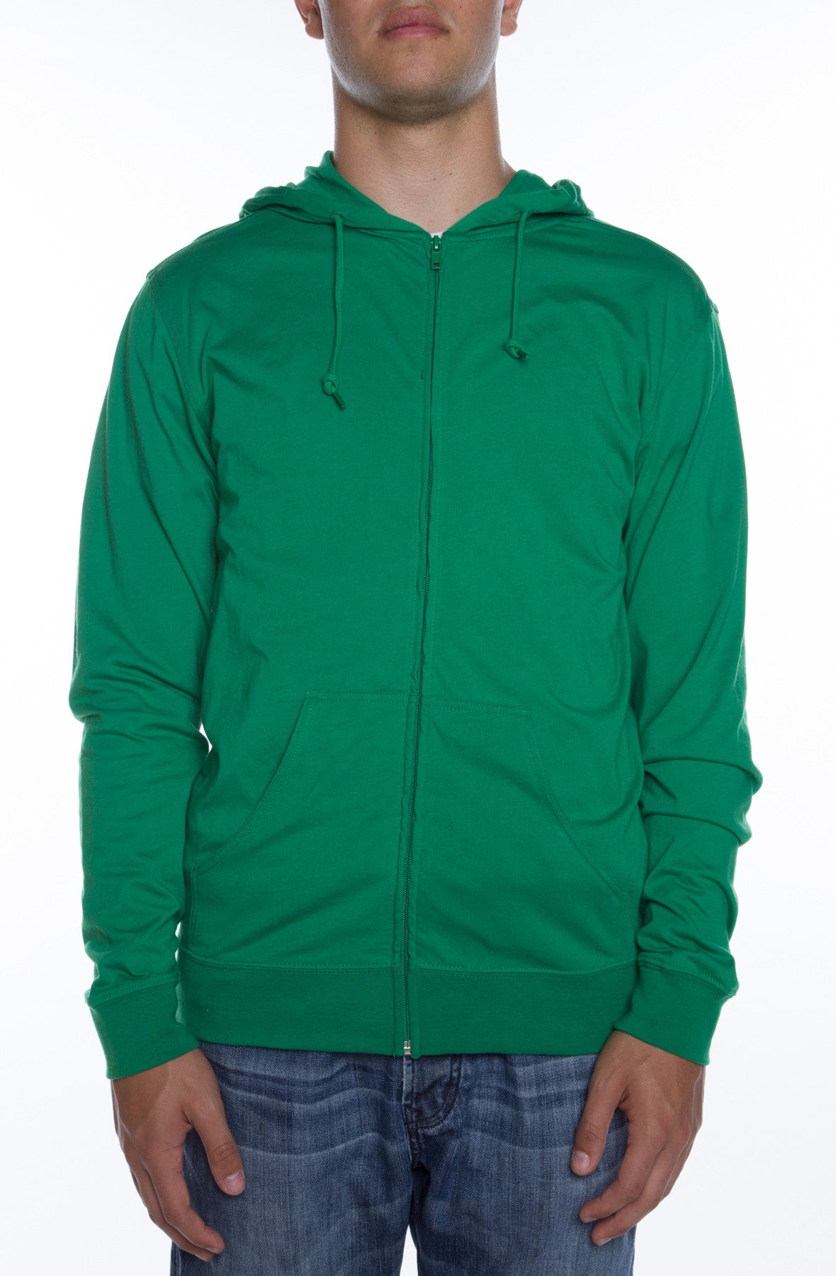 Men's Zip Beach Jersey Hoodie Kelly Green – COTTONHOOD