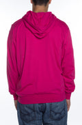 Men's Zip Beach Jersey Hoodie Fuchsia - COTTONHOOD