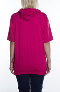 Women's S/S Beach Jersey Hoodie Fuchsia - COTTONHOOD
