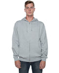 Men's Basic Zip Hoodie Heather Grey - COTTONHOOD
