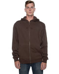 Men's Basic Zip Hoodie Brown - COTTONHOOD