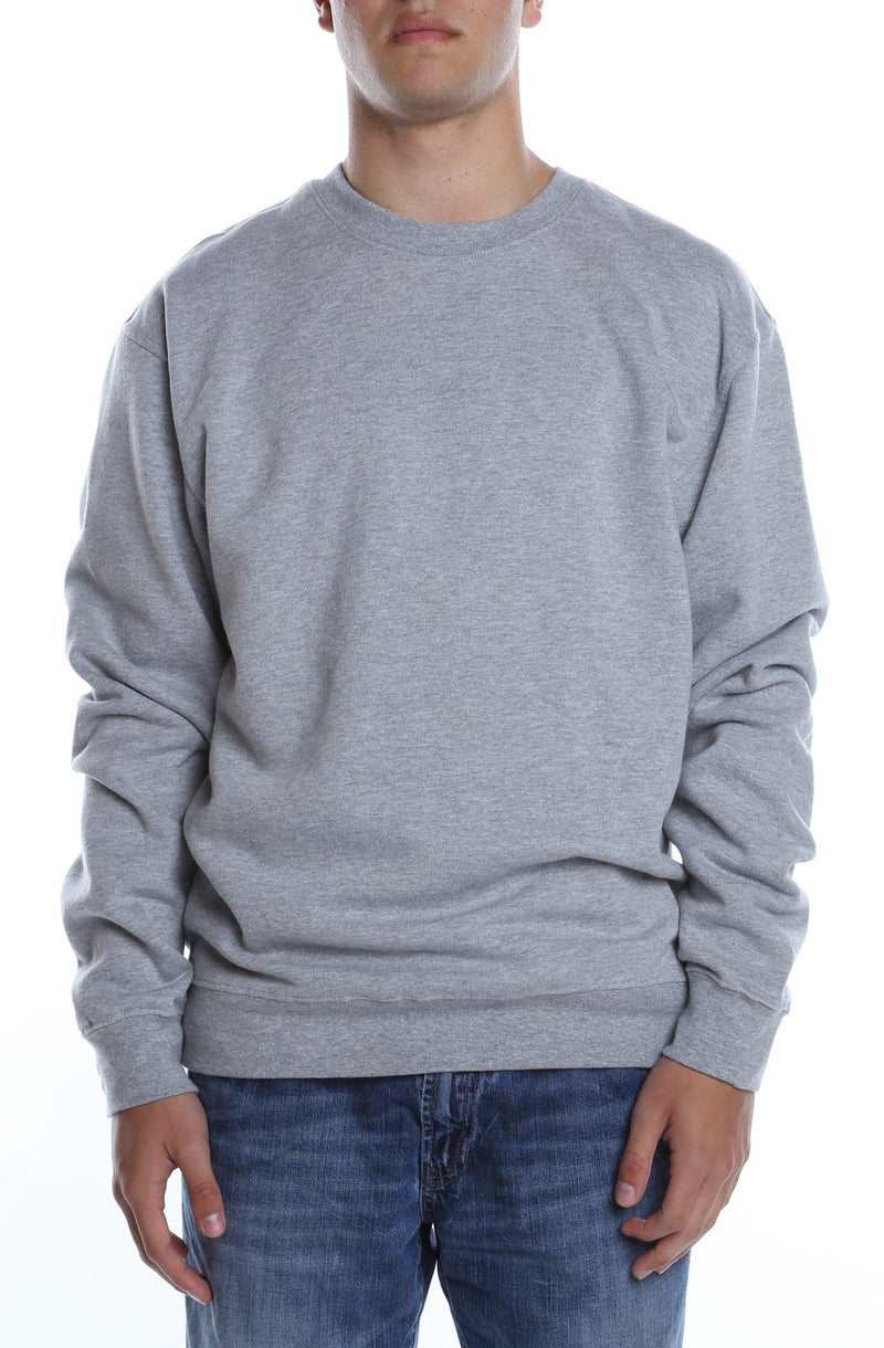 Men's Basic Crew Fleece Heather Grey - COTTONHOOD