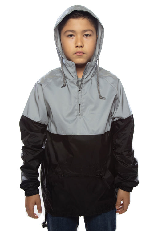 Youth Two-Tone Reflective Anorak Silver/Black - COTTONHOOD